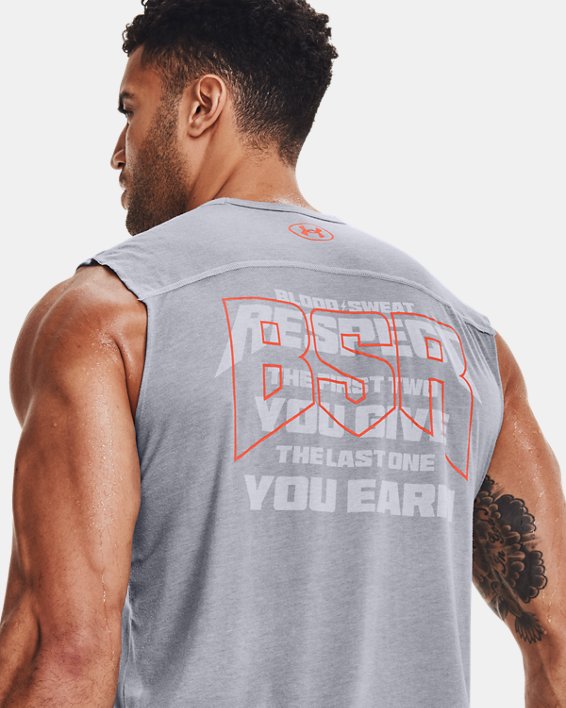 Men's Project Rock Show Your BSR Sleeveless, Gray, pdpMainDesktop image number 4